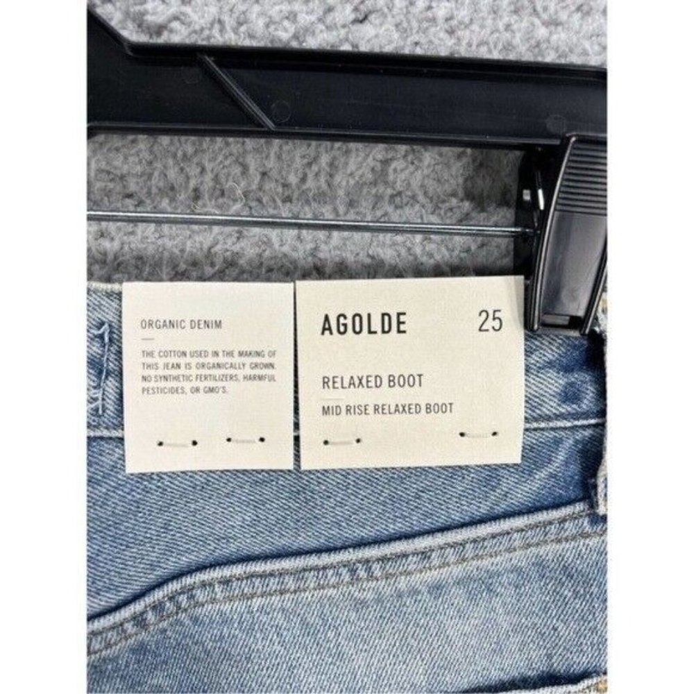 Agolde Mid Rise Relaxed Boot Straight Leg Jeans in Wireless Size 25 - Picture 12 of 12